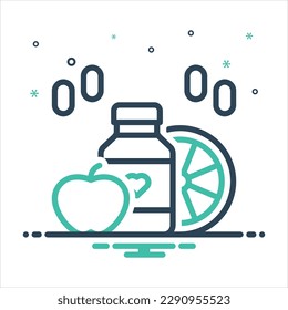 Vektorfarbiges Mischsymbol für Vitamine