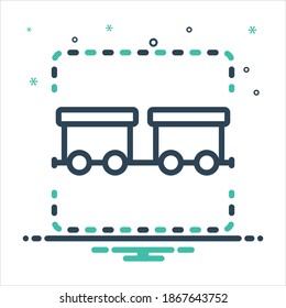 Vector colorful mix icon for wagon