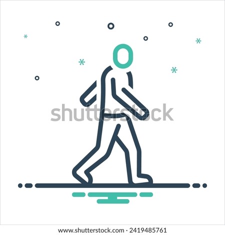 Vector colorful mix icon for walk