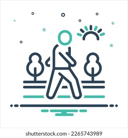 Vektorfarbiges Mischsymbol für Spaziergänge