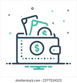 Vector colorful mix icon for wallet
