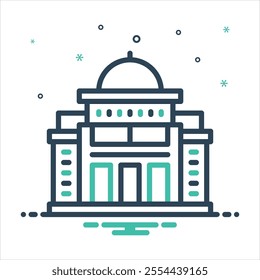 Vector colorful mix icon for war memorial