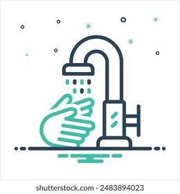 Vector colorful mix icon for wash hand