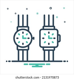 Vector colorful mix icon for watches