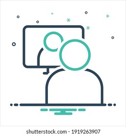 Vector colorful mix icon for webcast