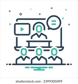 Vector colorful mix icon for webinar