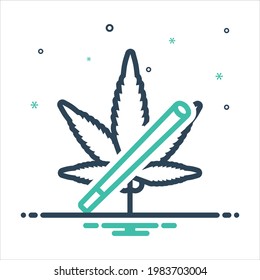 Vector colorful mix icon for weed