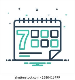 Vector colorful mix icon for week
