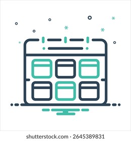 Vector colorful mix icon for week