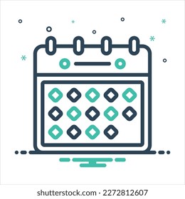 Vector colorful mix icon for weeks