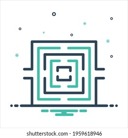 Vector colorful mix icon for which