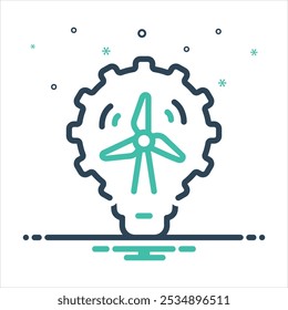 Vector colorful mix icon for wind power