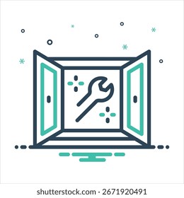 Icono de mezcla de colores de Vector para la instalación de la ventana