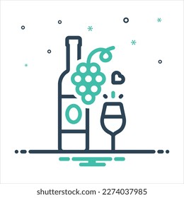 Vector colorful mix icon for wine
