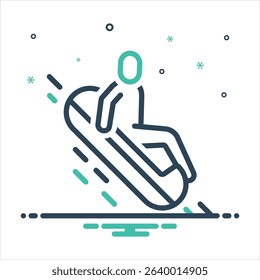 Vector colorful mix icon for winter sport