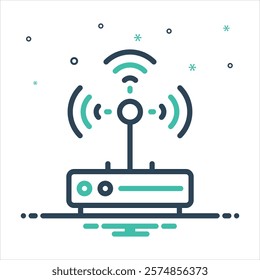 Vector colorful mix icon for wireless
