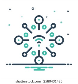 Vector colorful mix icon for wireless network