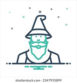 Vector colorful mix icon for wizard