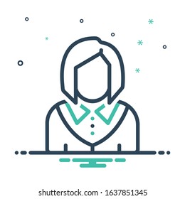 Vector colorful mix icon for woman