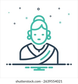 Vector colorful mix icon for women