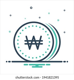 Vector colorful mix icon for won