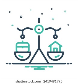 Icono de mezcla de colores vectoriales para el equilibrio de vida laboral