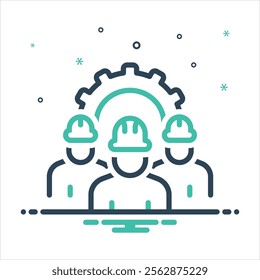 Vector colorful mix icon for worker