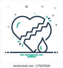 Vector colorful mix icon for worry