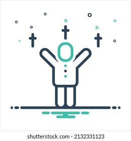 Vector colorful mix icon for worship