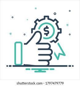 Vector colorful mix icon for worth