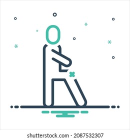 Vector colorful mix icon for wound