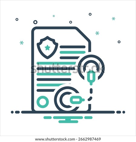 Vector colorful mix icon for writ warrant