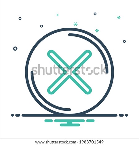 Vector colorful mix icon for wrong
