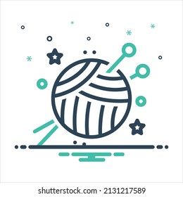 Vector colorful mix icon for yarn