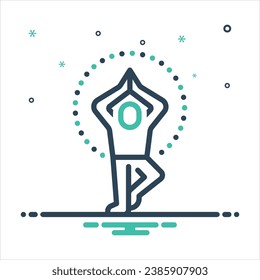 Vector colorful mix icon for yoga