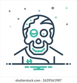 Vector colorful mix icon for zombie