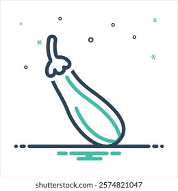 Vector colorful mix icon for zucchini