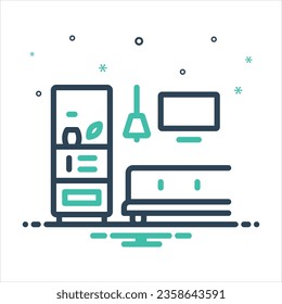 Vector colorful mix icons room