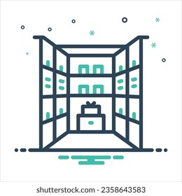 Vector colorful mix icons storage room