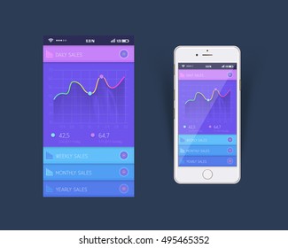 Vector Colorful Mobile Interface Design, Web or Software Template