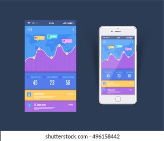 Vector Colorful Mobile Interface Design, Web or Software Template