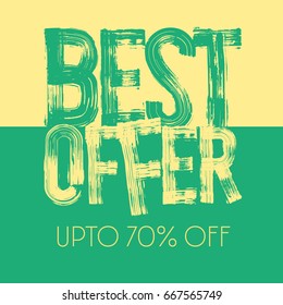 Vector colorful modern grungy banner with text Best offer