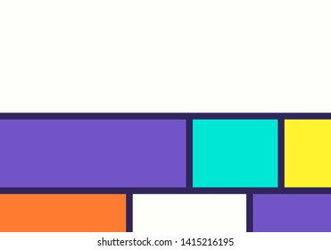 vector colorful modern mondrian art background
