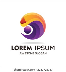 Vector colorful modern wave logo design vector illustration