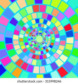 Vector Colorful Mosaic Background. Hypnotic Colorful Mosaic Pattern