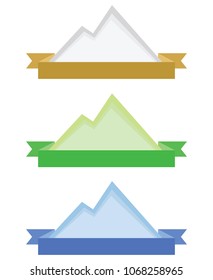 Vector colorful mountain logos, badges isolated on white background