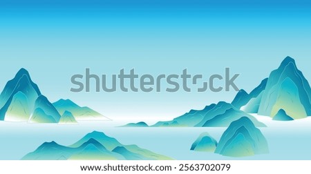 Vector colorful mountains landscape background
