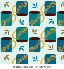 Vector colorful mugs pattern design