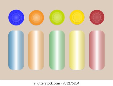 Vector Colorful multi color round button and vertical box abstract background lighting effect with copy space horizontal