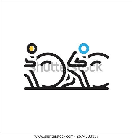 Vector colorful multi icon for competitor